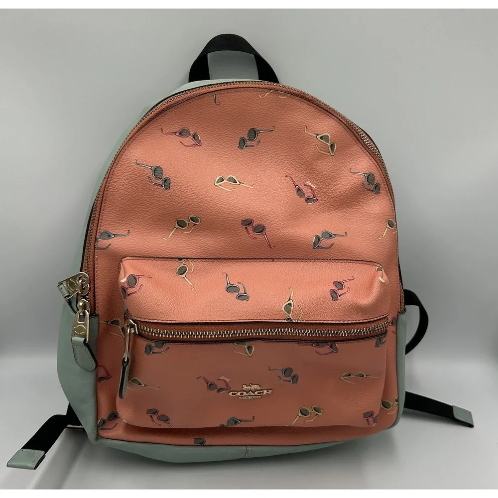 Coach Sunglasses Backpack Charlie Pink Blue Leather Bag F75885 B1921-F75885